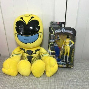 Just Play Power Rangers Yellow Ranger Plush Doll 16" Tall & Legacy Action Figure